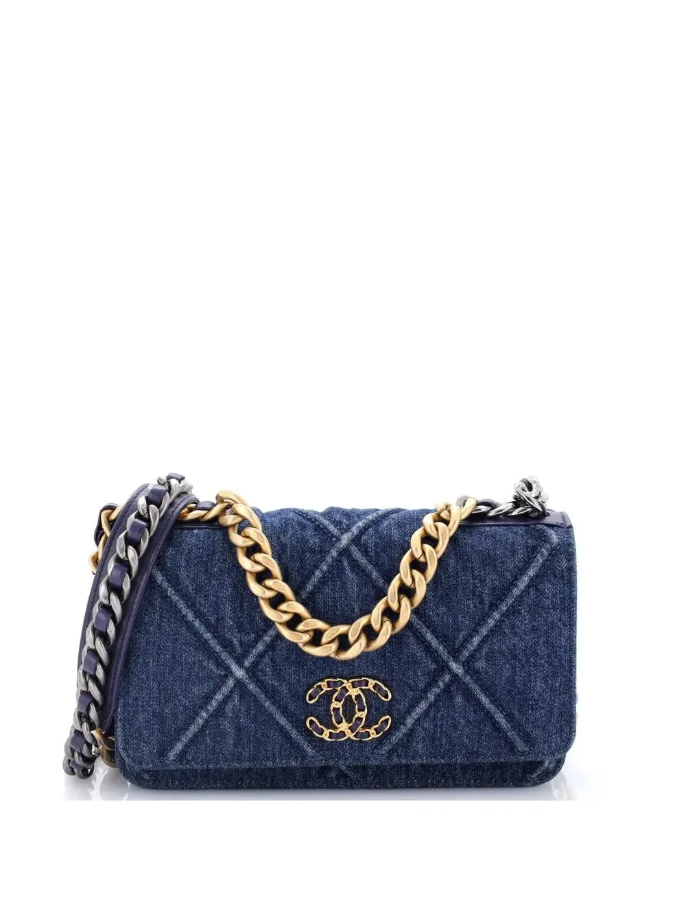 Chanel 19 Wallet On Chain Quilted Denim #323576C43B